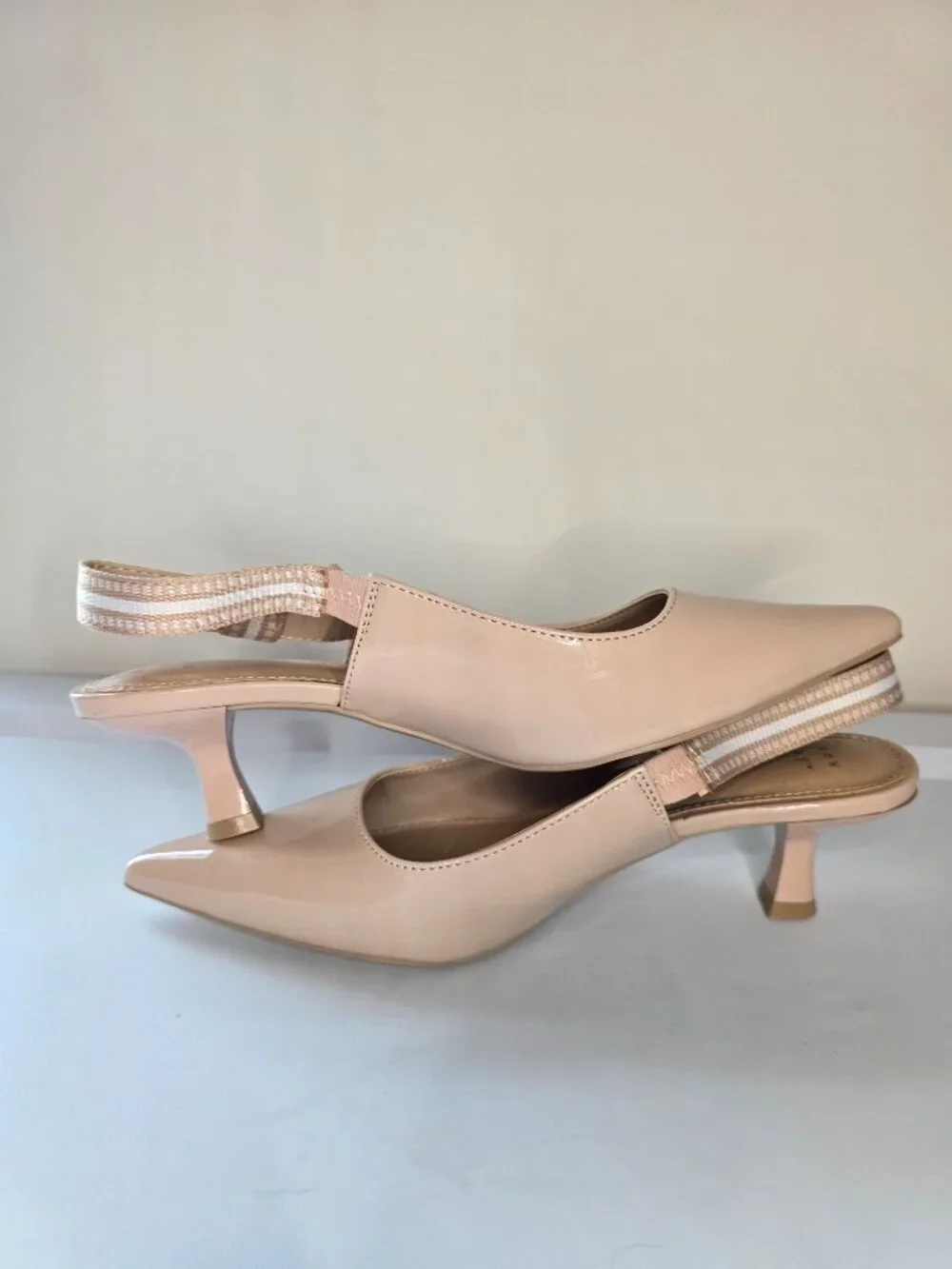 Target - A New Day Milan Slingback Kitten Pumps - Two Pairs - Tan & Black Lace - Picture 3 of 13